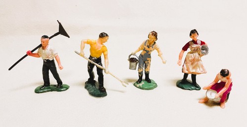 Farm workers milkmaids men - farm,
