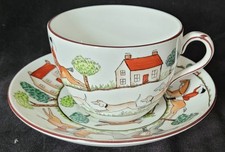 Vintage Crown Staffordshire hunting scene cup and saucer