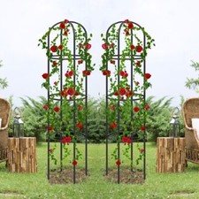 2x Garden Obelisk Outdoor 1.9M Arch Climbing Plant Support Frame Trellis Rose
