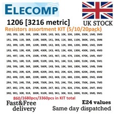 1206 1% 5% Resistor Assortment KIT 3400pcs values 1R-1K-10M Smart Pack Free P&P