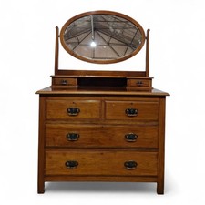 Antique chest of drawers - Walnut mirror dressing table - Edwardian Vanity unit