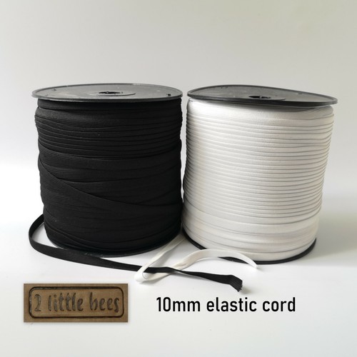 Flat elastic cord - cord, white