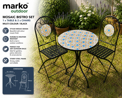 Mosaic garden bistro - garden, table/