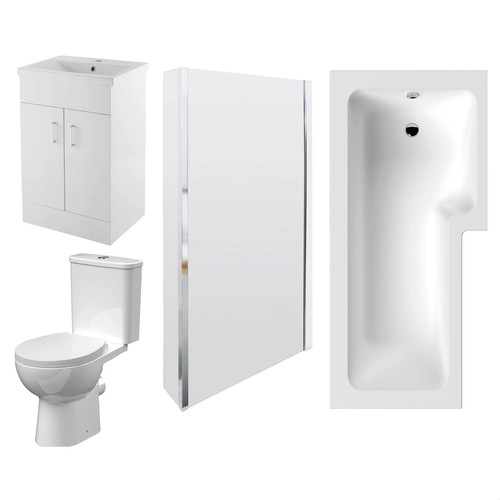 1700mm bathroom suite l - 1700mm,