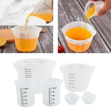 6x Silicone Measuring Cup Acrylic Paint Pouring Cups Epoxy Resin Mixing Casting