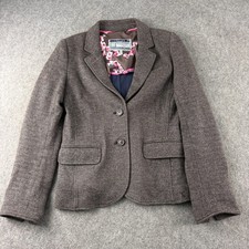 Joules Tweed Blazer Jacket Women Size UK 12 Brown Parade Hacking Country Henford