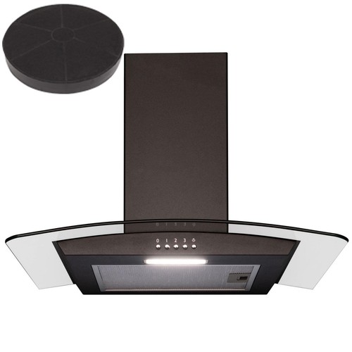 Sia 60cm curved glass black - curved,