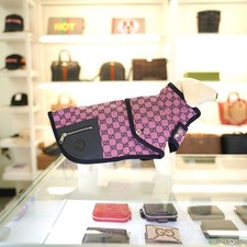 GUCCI PET/DOG TRENCH COAT GG PATTERN in PINK/BLACK SIZE LARGE RRP £570 - BNWT