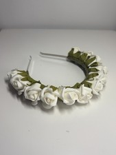 White Rose Flower Hairband