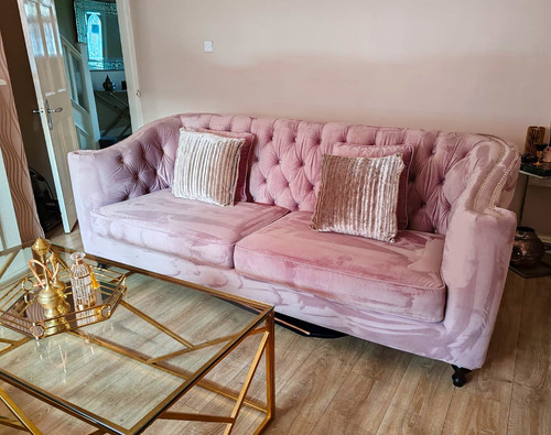 Beige pink velvet - 1,