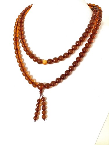 Amber mala round natural - amber,