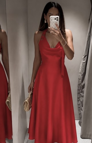 Zara summer red halterneck - red,