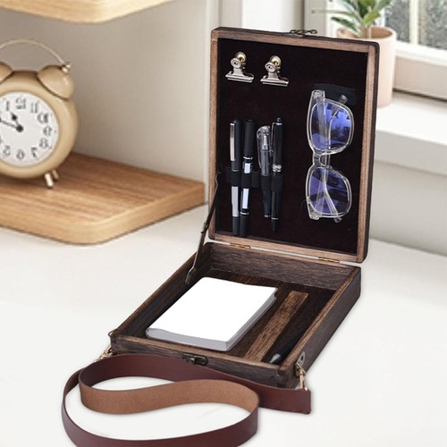Vintage wood storage box fits - storage,