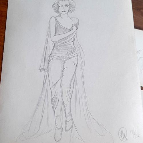 Signed original pencil - jh,