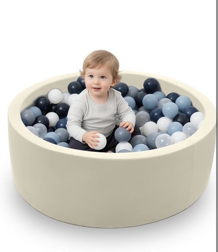 Beige ball pit for toddlers - ball,