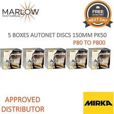 MIRKA AUTONET  NET ABRANET ABRASIVE GRIP SANDING DISCS 150MM PK50 -  5 BOX DEAL
