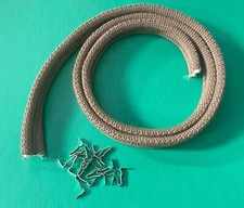 NEW Land Rover Series 2a 3 KHAKI Canvas Bonnet Rest Strip & Clips 300824 338380