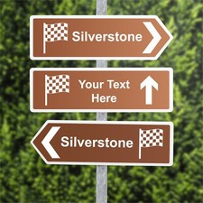 Silverstone Circuit Road Sign Acrylic UV Printed Customisable Race Track Sign