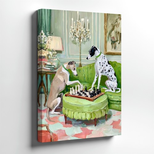 Canvas whippet dogs playing - whippet,