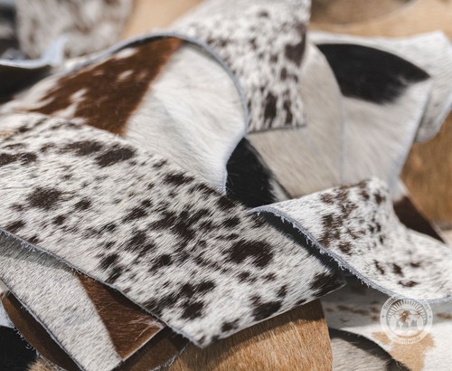 Assorted cowhide scraps real - scraps,