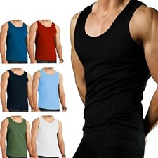 3/6 PK Mens Vests Classic Sports 100% Cotton Tank Tops Summer Training GYM S-2XL