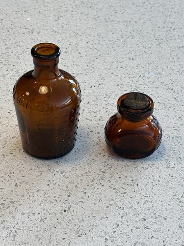 Vintage brown glass bovril - vintage, &