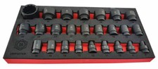 Britool Hallmark 25pce 1/2 Drive Air Impact Socket Set (12 POINT) Sizes 8-36mm