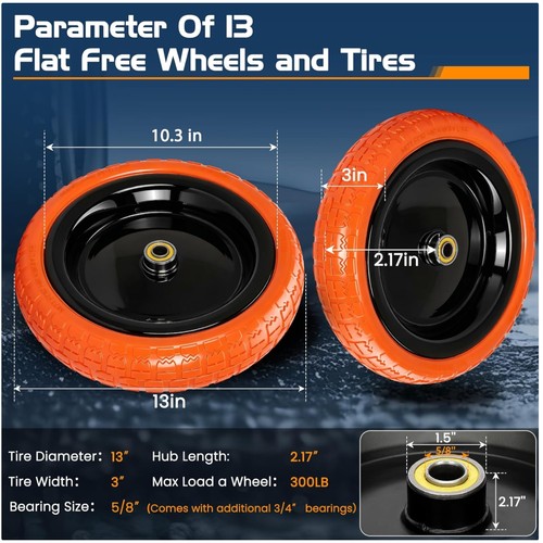 Long lasting solid wheels - long-lasting, 13"