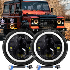 PAIR LED BLACK Headlights DOT