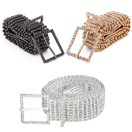 Diamante chain waist belts - diamante,