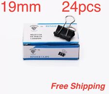 24x Mini Bulldog Clips Foldback 19mm Metal Binder paper Grip Assorted Brand New