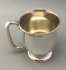 Edwardian Plain Silver Christening Mug W J Myatt Birmingham 1913 100g ALZX