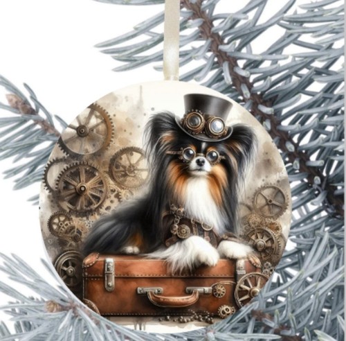 Papillon dog hanging bauble - papillon,