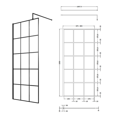 Matt black grid walk - black,