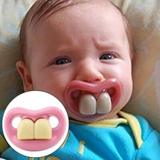Baby Pacifier Funny Dummy Feeder Buck Tooth Shape Novelty Teeth Gift For Kids