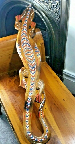 Carved wooden gecko outdoor - wooden,