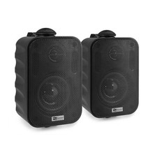Adastra 100V Black Waterproof Wall Speakers Pair - Durable Outdoor Sound System