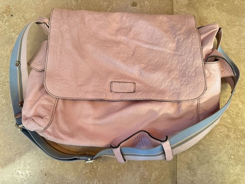 Gucci pink leather diaper bag - gucci,