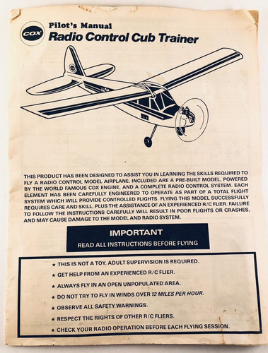 Vintage cox pilot manual - cox, pilot's