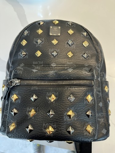 Mcm black studded - mcm, backpack