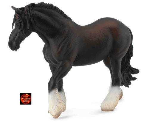 Black shire mare horse figure - black,