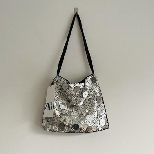 Zara silver bucket - silver, bag