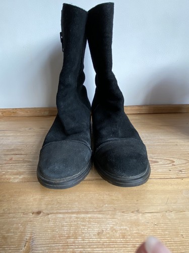 Camper black suede ankle boots - black,