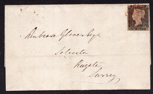 1840 penny black - qv, 1d