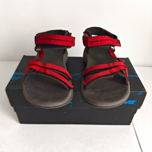 Teva red black strappy - teva, sandals