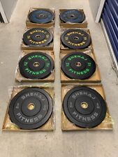 100KG Set Bumper Olympic Rubber Weight Plates Gym Weightlifting CrossFit