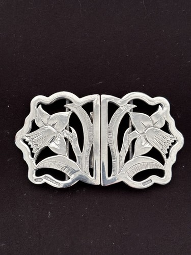 Solid silver nurses belt - silver,