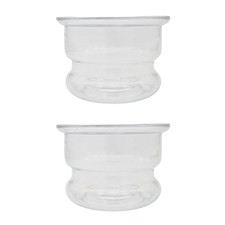 2 x Clear Glass Fish Bowl Vase