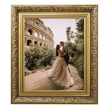 Ornate Photo Frame Traditional Dahlia Gold & Silver Picture Antique Art Frames