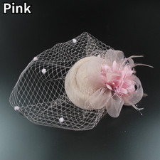 Ladies 20s 50s Vintage Style Fascinator Hat Pillbox Cap with Veil Evening Prom